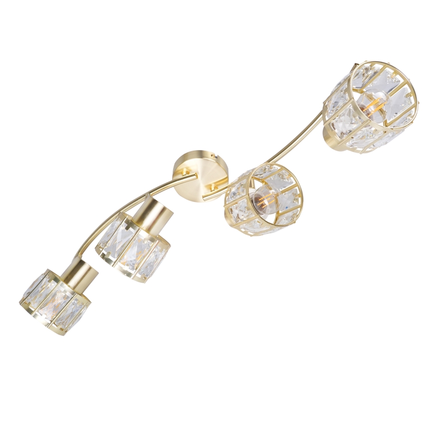Prisadený luster ZAHARA 4xE27/10W/230V zlatý