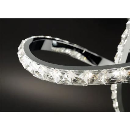 Prisadený stmievateľný LED luster ABRO LED/26W/230V lesklý chróm