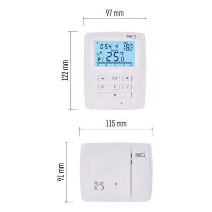 Programovateľný termostat 230V+2xAA