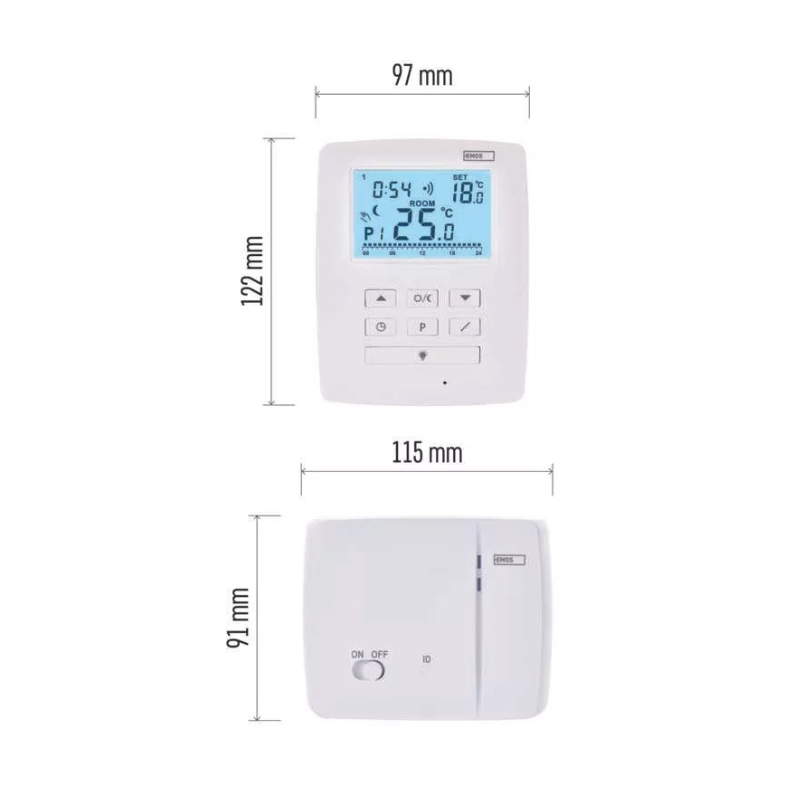 Programovateľný termostat 230V+2xAA