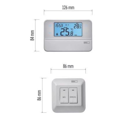 Programovateľný termostat 230V + 2xAA