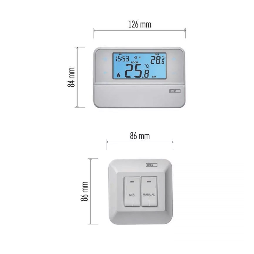 Programovateľný termostat 230V + 2xAA