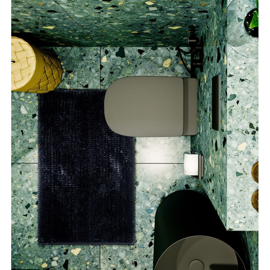 Protisklzová kúpeľňová predložka CHENILLE 50x80 cm čierna