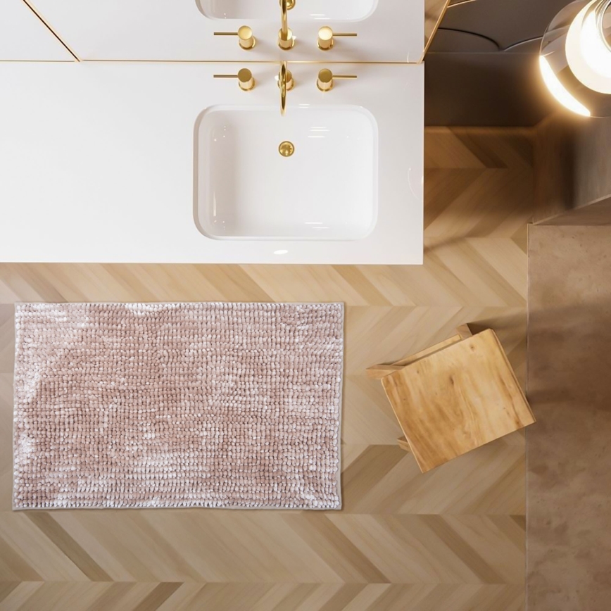 Protišmyková kúpeľňová predložka CHENILLE 50x80 cm béžová
