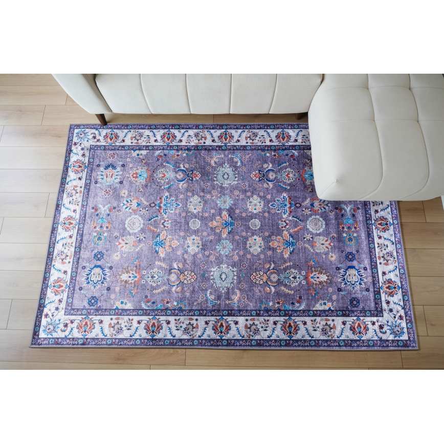Protišmykový orientálny koberec PRINT SHINE 160x230 cm modrý