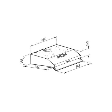 Pyramis 65029502 - Digestoř so dvoma motormi STANDARD 60 cm nerez