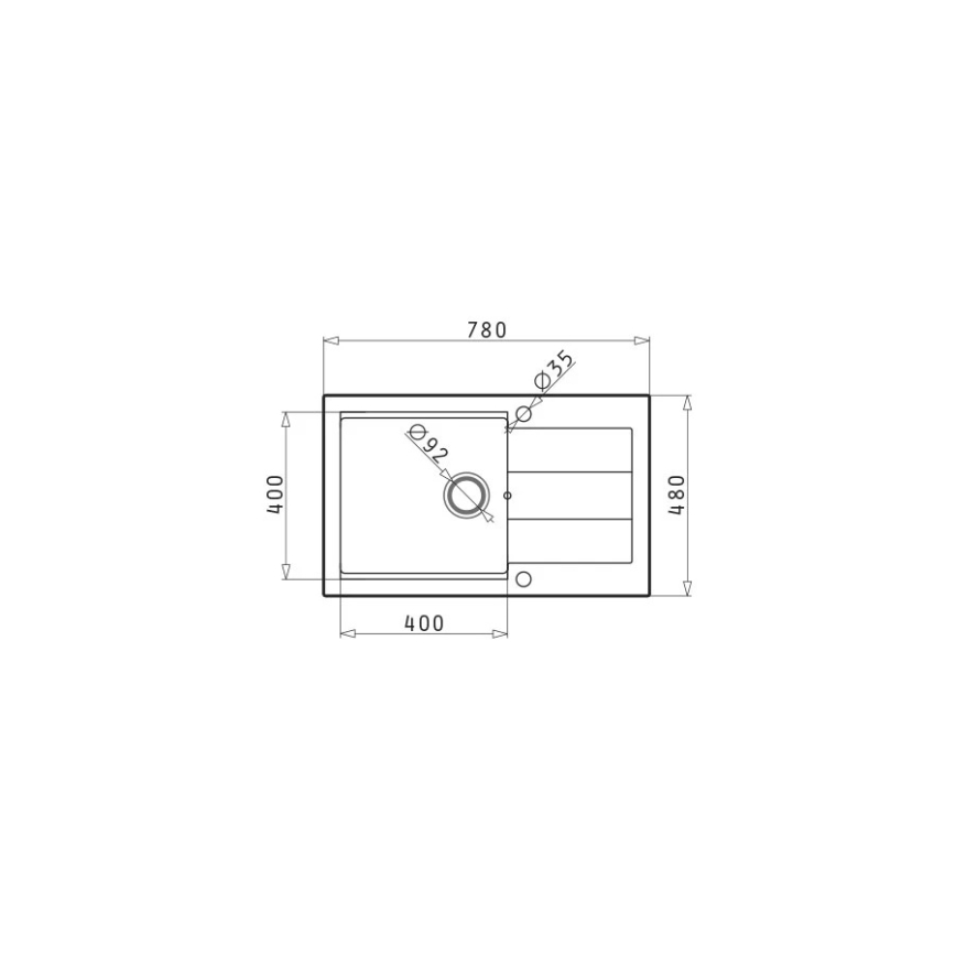 Pyramis 70083801 - Kuchynský drez SPARTA PLUS LUX 78x48 cm granit/sivá