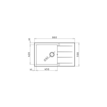 Pyramis 70217801 - Kuchynský drez ATHLOS 86x50 cm, granit, matná čierna