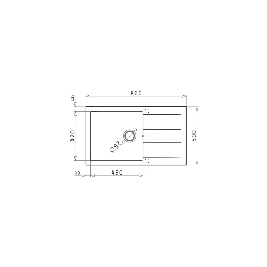 Pyramis 70217801 - Kuchynský drez ATHLOS 86x50 cm, granit, matná čierna