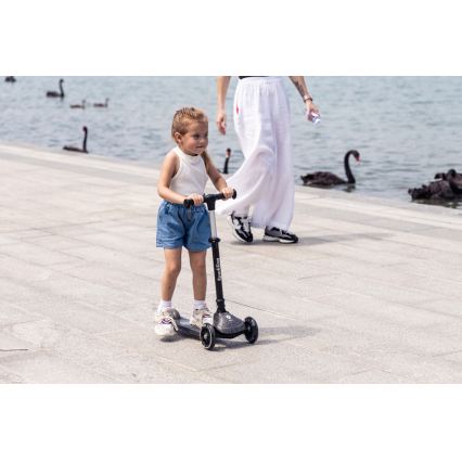 QPlay - Detská kolobežka s LED kolieskami SPARKLING béžová