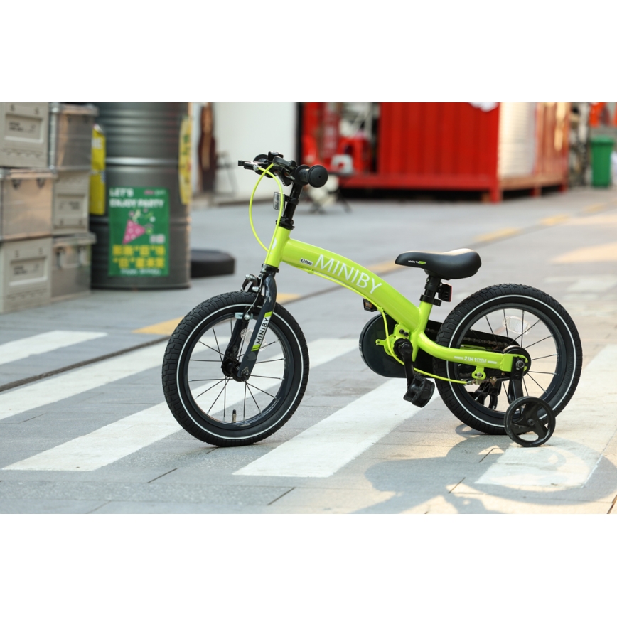 QPlay - Detský bicykel 14" MINIBY 3v1 zelená