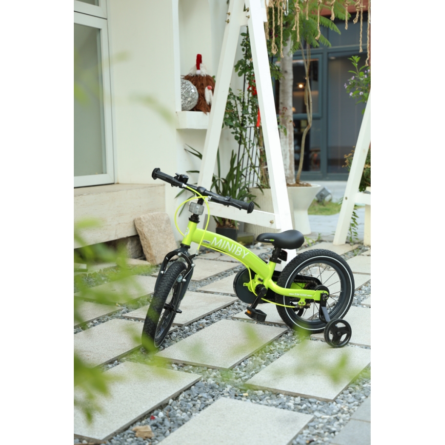QPlay - Detský bicykel 14" MINIBY 3v1 zelená