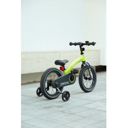QPlay - Detský bicykel 14" MINIBY 3v1 zelená