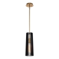 Quintiesse - Luster na tyči LINARA 1xE27/60W/230V pr. 15,2 cm čierna/zlatá