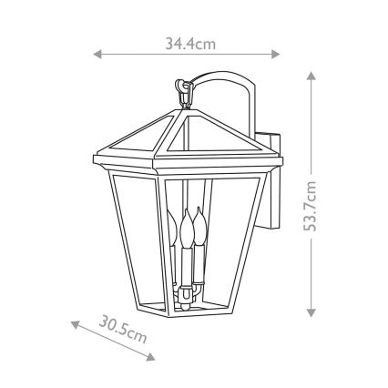 Quintiesse - Vonkajšie nástenné svietidlo ALFORD L 3xE14/40W/230V IP44 čierna
