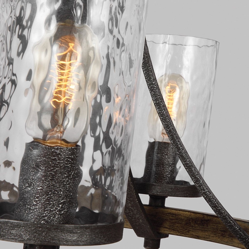 Quintiesse - Luster na reťazi ANGELO 5xE27/60W/230V dubový dekor