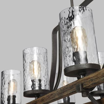 Quintiesse - Závesný luster na tyči ANGELO 8xE27/60W/230V dubový dekor