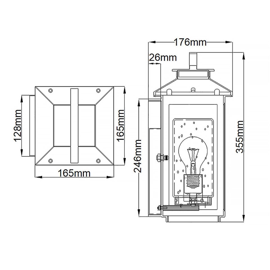 Quintiesse - Vonkajšie nástenné svietidlo ATWATER S 1xE27/60W/230V IP44 zlaté