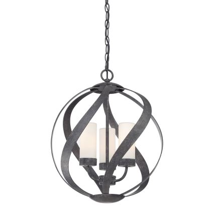 Quintiesse - Vonkajší luster na reťazi BLACKSMITH 3xE14/40W/230V priemer 40,7 cm IP44 čierna