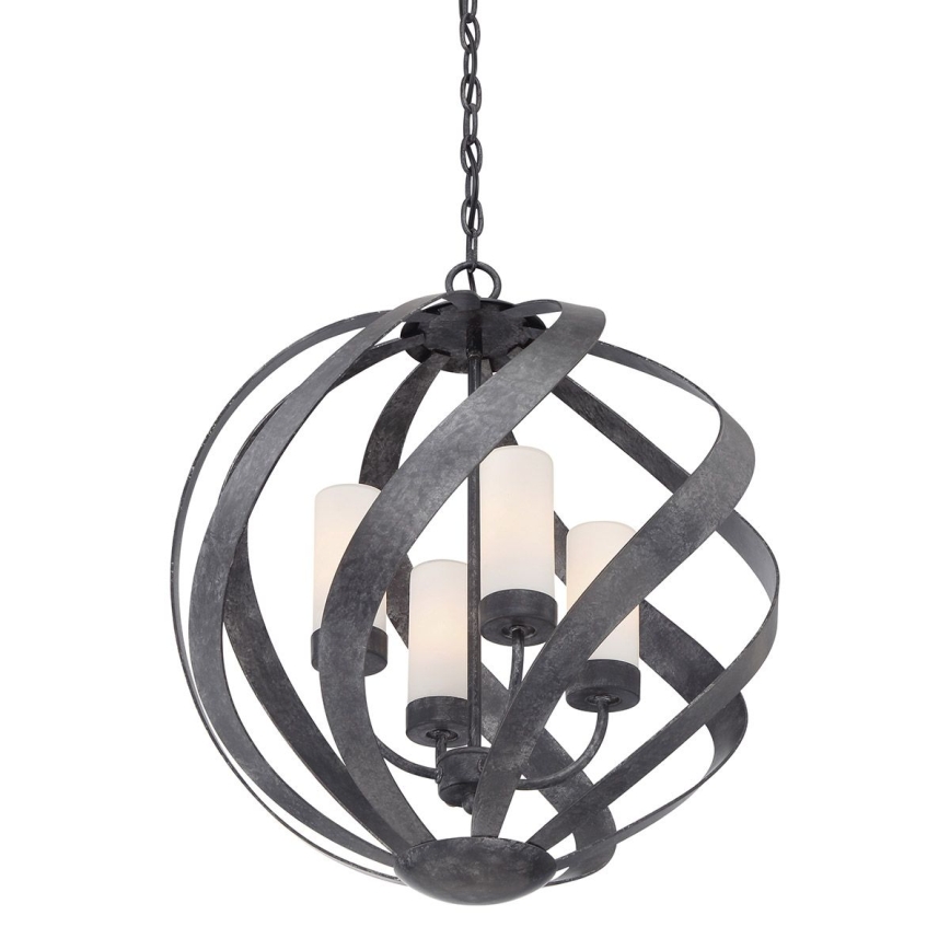 Quintiesse - Exteriérový luster na reťazi BLACKSMITH 4xE14/40W/230V pr. 50,1 cm IP44 čierna
