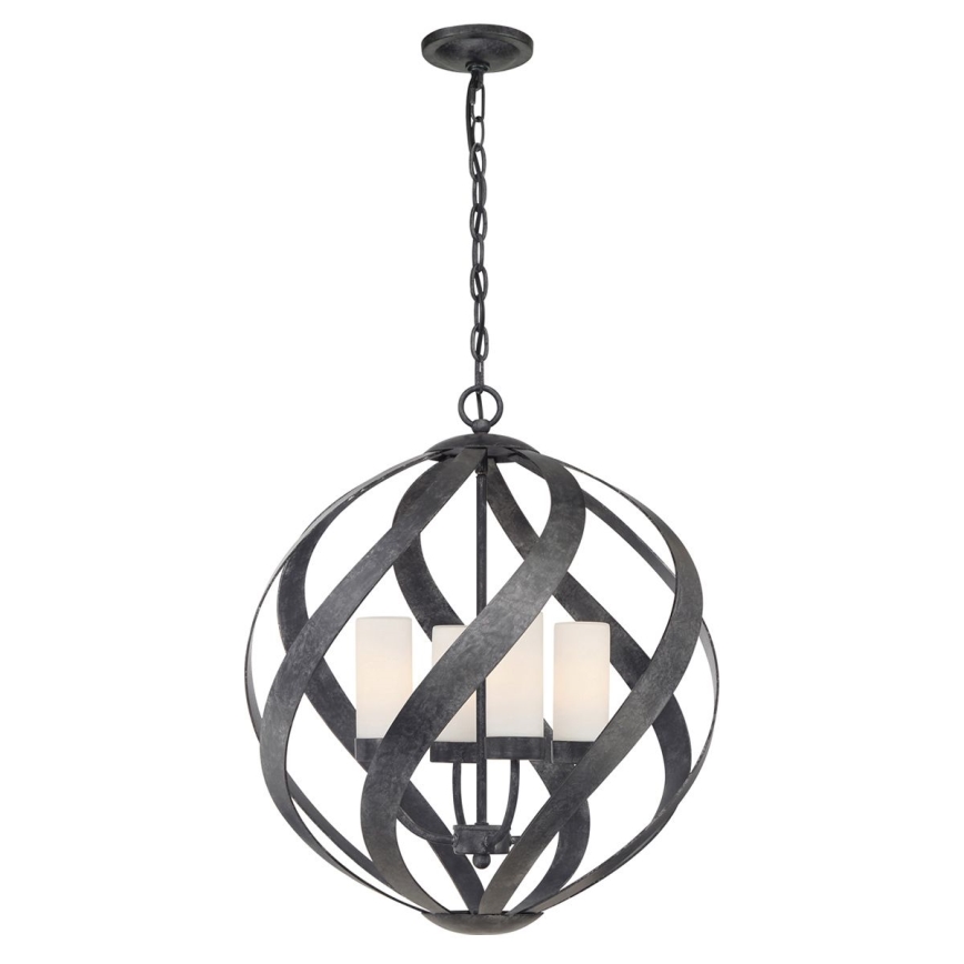 Quintiesse - Exteriérový luster na reťazi BLACKSMITH 4xE14/40W/230V pr. 50,1 cm IP44 čierna