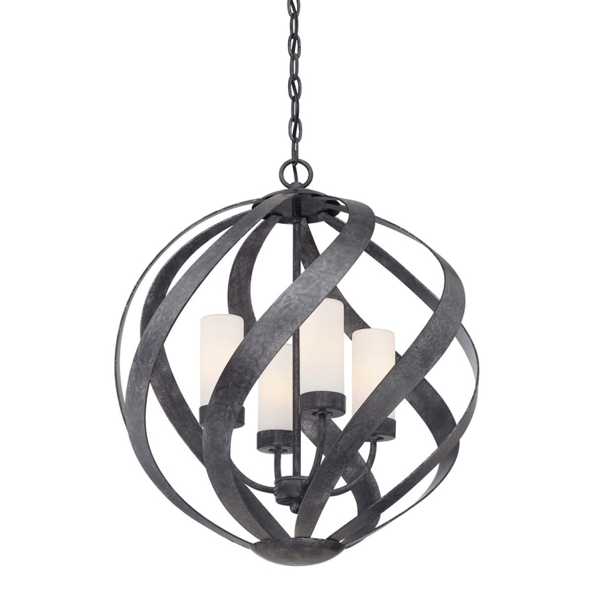 Quintiesse - Exteriérový luster na reťazi BLACKSMITH 4xE14/40W/230V pr. 50,1 cm IP44 čierna