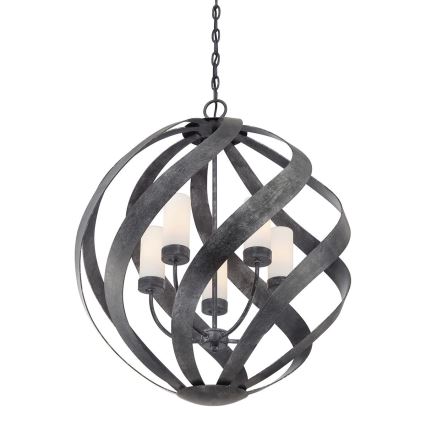 Quintiesse - Vonkajší luster na reťazi BLACKSMITH 5xE14/40W/230V pr. 66,4 cm IP44 čierny