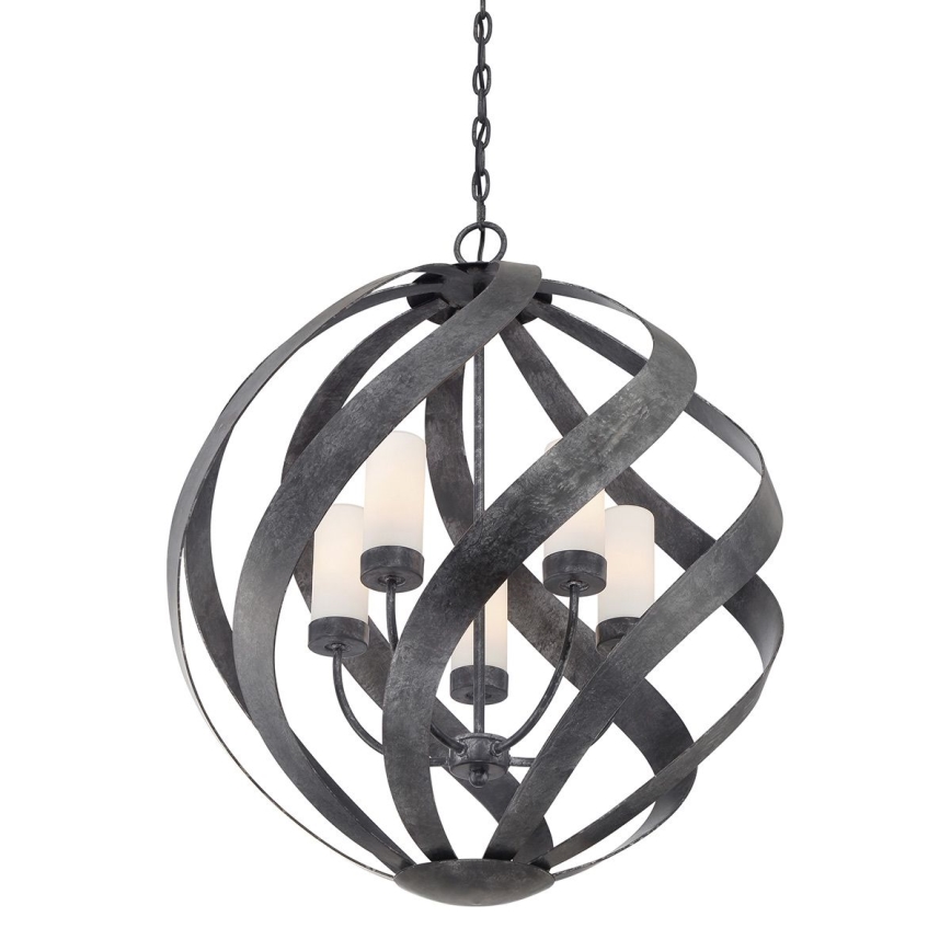 Quintiesse - Vonkajší luster na reťazi BLACKSMITH 5xE14/40W/230V pr. 66,4 cm IP44 čierny