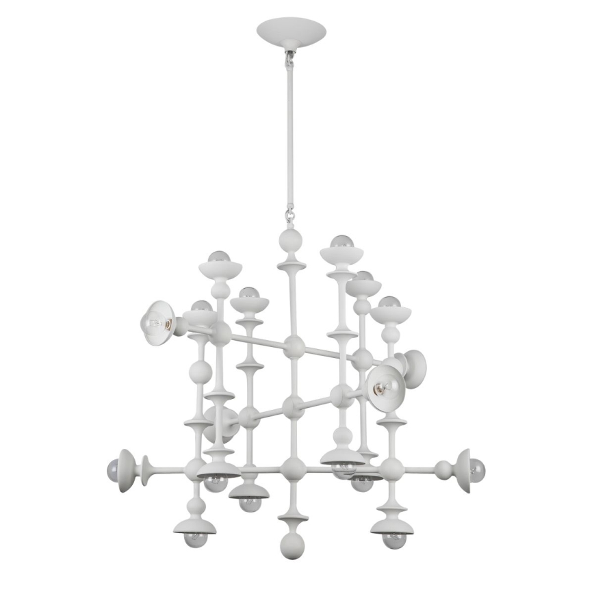Quintiesse - Luster na tyči CADENCE 18xE14/40W/230V biela