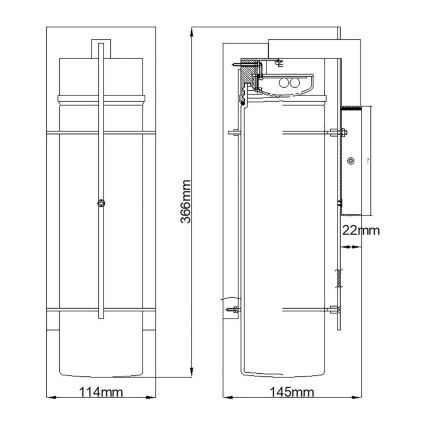 Quintiesse - LED vonkajšie nástenné svietidlo EAMES M LED/10W/230V IP44 čierna