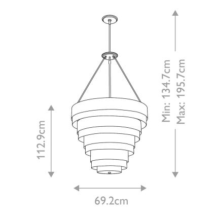 Quintiesse - Luster na tyči ECHELON 8xE14/40W/230V zlatý