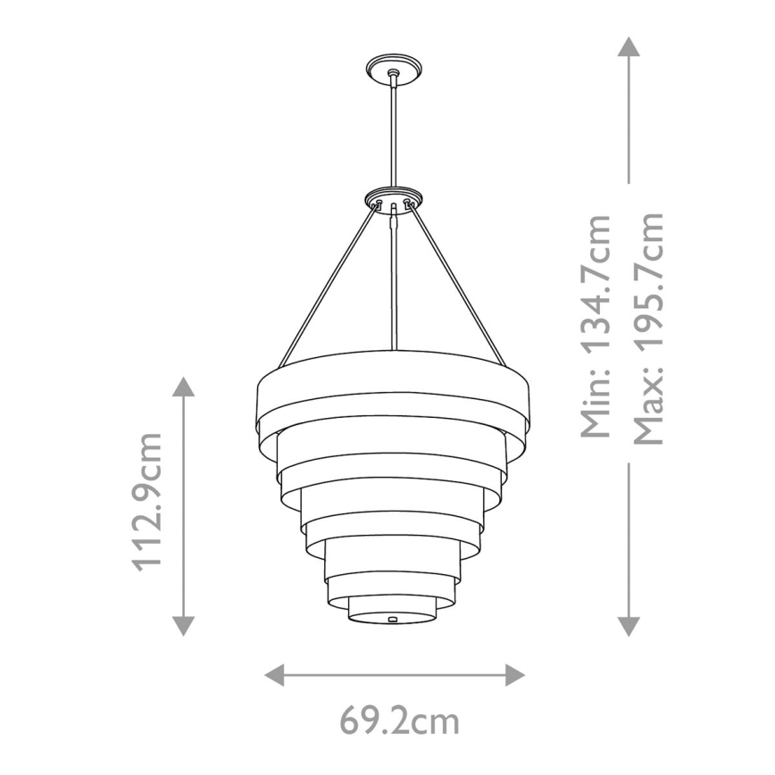 Quintiesse - Luster na tyči ECHELON 8xE14/40W/230V zlatý