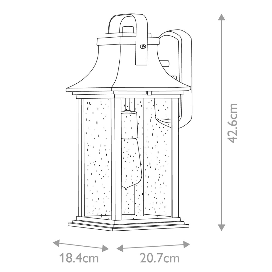 Quintiesse - Vonkajšia nástenná lampa GRANT M 1xE27/60W/230V IP44 bronzová
