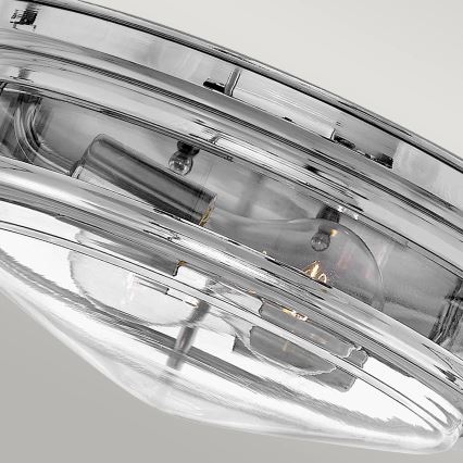 Quintiesse - Vonkajšie stropné svietidlo HADRIAN 2xE27/40W/230V Ø 27,8 cm IP44 lesklý chróm