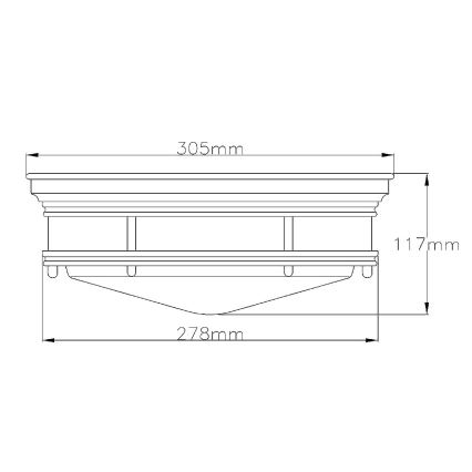 Quintiesse - Vonkajšie stropné svietidlo HADRIAN 2xE27/40W/230V pr. 27,8 cm IP44 bronzové