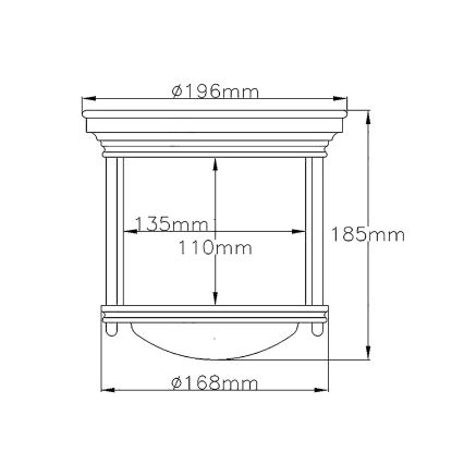 Quintiesse - Vonkajšie stropné svietidlo HADRIAN 1xE27/60W/230V pr. 16,8 cm IP44 zlatá