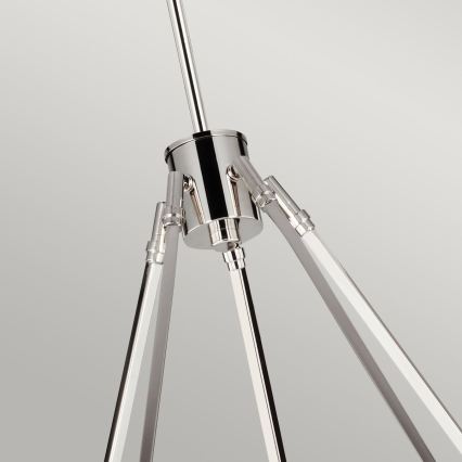Quintiesse - Luster na tyči HARPER 5xE14/60W/230V, priemer 77,5 cm, lesklý chróm/dymové sklo