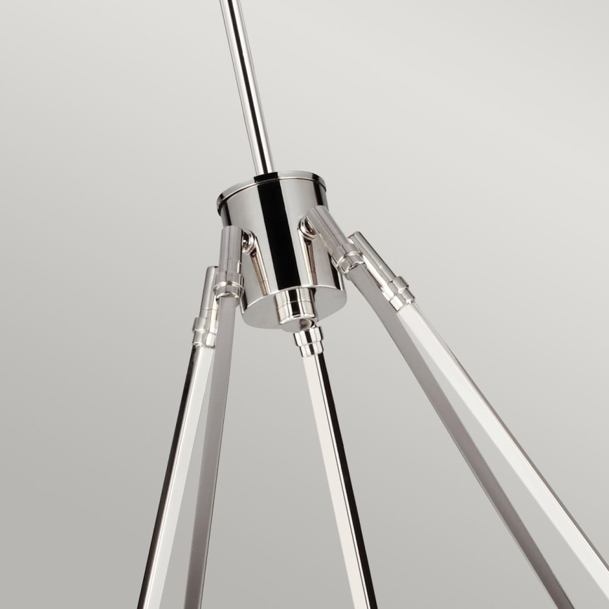 Quintiesse - Luster na tyči HARPER 5xE14/60W/230V, priemer 77,5 cm, lesklý chróm/dymové sklo