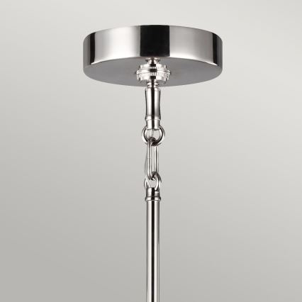 Quintiesse - Luster na tyči HARPER 5xE14/60W/230V, priemer 77,5 cm, lesklý chróm/dymové sklo