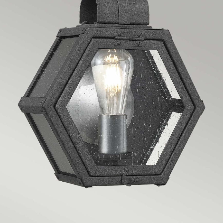 Quintiesse - Vonkajšie nástenné svietidlo HEATH S 1xE27/60W/230V IP44 čierna