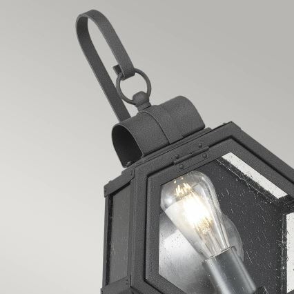 Quintiesse - Vonkajšie nástenné svietidlo HEATH S 1xE27/60W/230V IP44 čierna