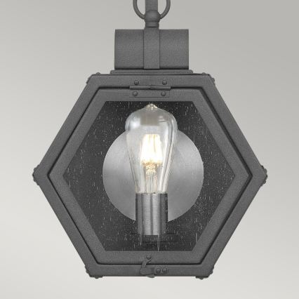 Quintiesse - Vonkajšie nástenné svietidlo HEATH S 1xE27/60W/230V IP44 čierna