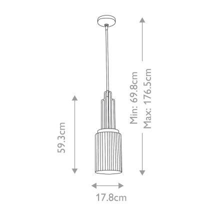 Quintiesse - Stropný luster na tyči KIMROSE 1xE27/60W/230V priemer 17,8 cm zlatý