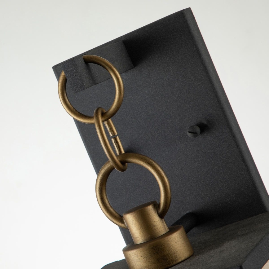 Quintiesse - Vonkajšie nástenné svietidlo LAHDEN M 1xE27/60W/230V IP44 čierna/zlatá