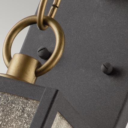 Quintiesse - Vonkajšie nástenné svietidlo LAHDEN M 1xE27/60W/230V IP44 čierna/zlatá