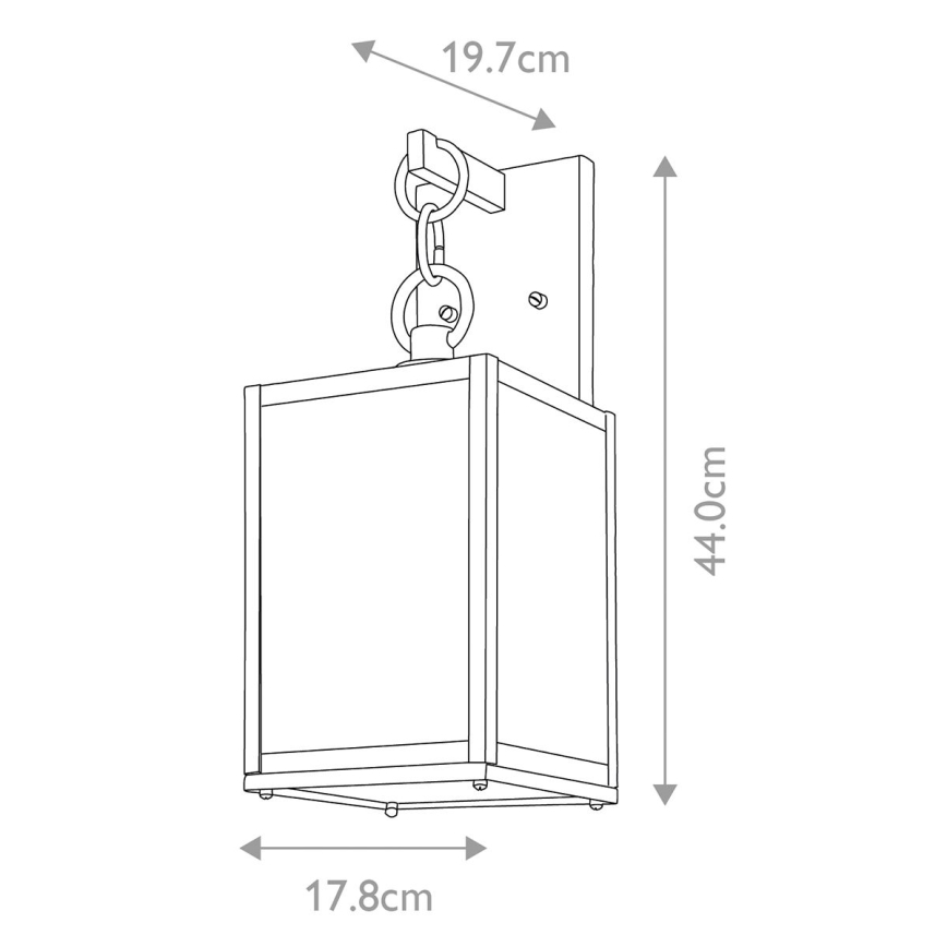 Quintiesse - Vonkajšie nástenné svietidlo LAHDEN M 1xE27/60W/230V IP44 čierna/zlatá