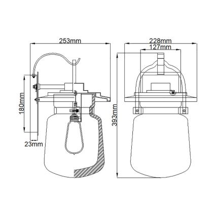 Quintiesse - Vonkajšie nástenné svietidlo LASALLE M 1xE27/60W/230V IP44 bronzové