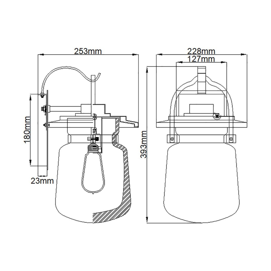 Quintiesse - Vonkajšie nástenné svietidlo LASALLE M 1xE27/60W/230V IP44 bronzové