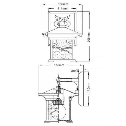 Quintiesse - Vonkajšie nástenné svietidlo MORRIS S 1xE27/60W/230V IP44 bronzové