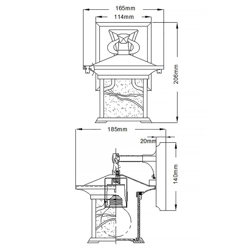 Quintiesse - Vonkajšie nástenné svietidlo MORRIS S 1xE27/60W/230V IP44 bronzové